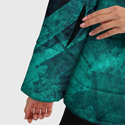 Куртка зимняя женская Бирюзовый гранж, цвет: 3D-светло-серый — фото 2