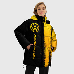 Куртка зимняя женская Volkswagen - gold gradient: по-вертикали, цвет: 3D-черный — фото 2