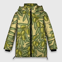 Женская зимняя куртка Винтажные ветви оливок