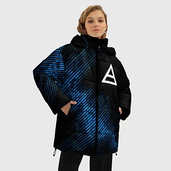Куртка зимняя женская Thirty Seconds to Mars звуковая волна, цвет: 3D-черный — фото 2
