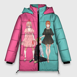 Куртка зимняя женская Пауэр и Макима с Дэндзи на поводке, цвет: 3D-светло-серый