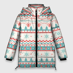 Куртка зимняя женская Новогодний свитер, но без оленей, цвет: 3D-черный
