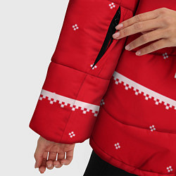 Куртка зимняя женская Новогодний крипер - Майнкрафт, цвет: 3D-светло-серый — фото 2