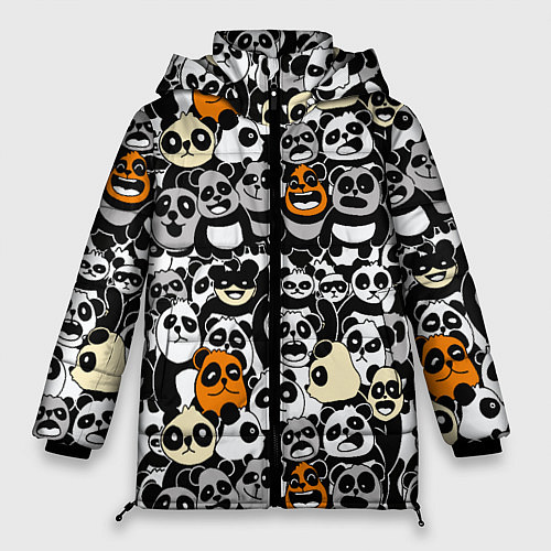 Женская зимняя куртка Злобные панды / 3D-Светло-серый – фото 1