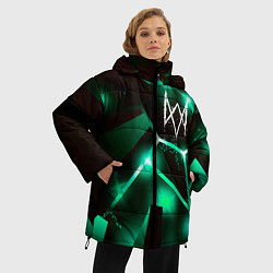Куртка зимняя женская Watch Dogs разлом плит, цвет: 3D-черный — фото 2