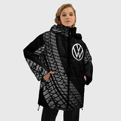 Куртка зимняя женская Volkswagen tire tracks, цвет: 3D-черный — фото 2