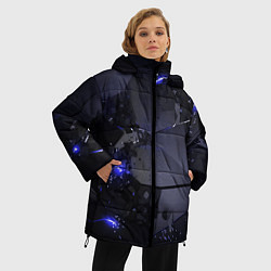 Куртка зимняя женская Неоновые плиты, взрыв, цвет: 3D-черный — фото 2