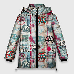 Куртка зимняя женская Анархия и панки, цвет: 3D-светло-серый