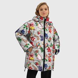Куртка зимняя женская Christmas Pattern, цвет: 3D-черный — фото 2