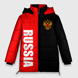 Куртка зимняя женская Россия: Черно-красный, цвет: 3D-светло-серый