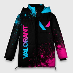 Женская зимняя куртка Valorant - neon gradient: надпись, символ