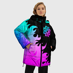 Куртка зимняя женская Breaking Benjamin неоновый огонь, цвет: 3D-черный — фото 2