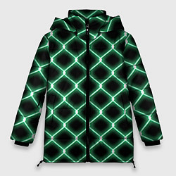 Куртка зимняя женская Зелёная неоновая сетка, цвет: 3D-светло-серый
