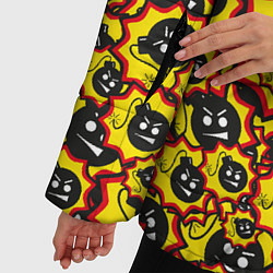 Куртка зимняя женская Serious Sam logo pattern, цвет: 3D-светло-серый — фото 2