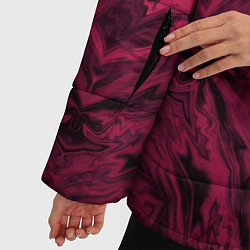 Куртка зимняя женская Черно красный абстрактный орнамент, цвет: 3D-красный — фото 2