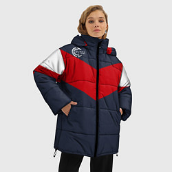 Куртка зимняя женская FIRM темно-синий с красной полосой, цвет: 3D-светло-серый — фото 2