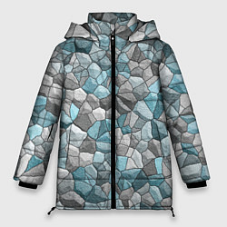 Куртка зимняя женская Мозаика из цветных камней, цвет: 3D-черный