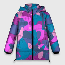 Куртка зимняя женская Абстракция в сиреневых тонах, цвет: 3D-черный