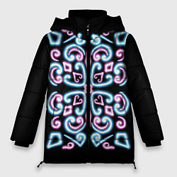 Куртка зимняя женская Неоновый узор, цвет: 3D-черный