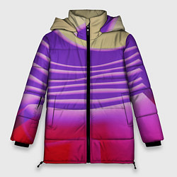 Куртка зимняя женская Волнообразные листы разных цветов, цвет: 3D-черный