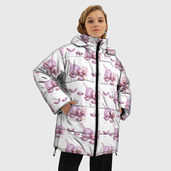 Куртка зимняя женская Чеснок с зубчиками - паттерн, цвет: 3D-светло-серый — фото 2
