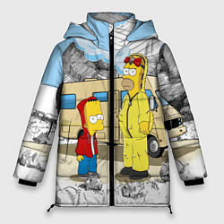 Куртка зимняя женская Барт Симпсон и его папаша, цвет: 3D-черный