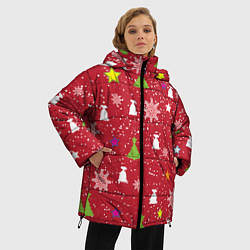 Куртка зимняя женская Red new year, цвет: 3D-светло-серый — фото 2