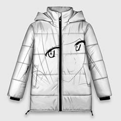 Куртка зимняя женская Аниме девочка скетч, цвет: 3D-черный