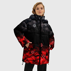 Куртка зимняя женская Генезис абстракция и смайлы, цвет: 3D-светло-серый — фото 2