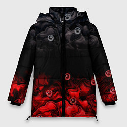 Куртка зимняя женская Генезис абстракция и смайлы, цвет: 3D-светло-серый