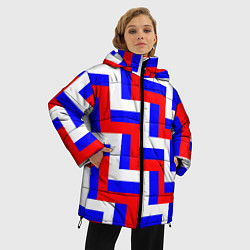 Куртка зимняя женская Плетение триколор, цвет: 3D-черный — фото 2