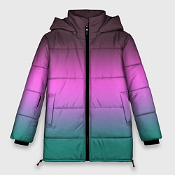 Куртка зимняя женская Бирюзово-малиновый градиент, цвет: 3D-черный