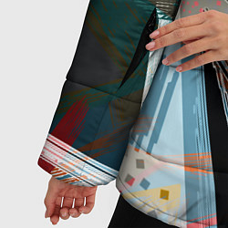 Куртка зимняя женская Абстрактный многоцветный узор, цвет: 3D-светло-серый — фото 2