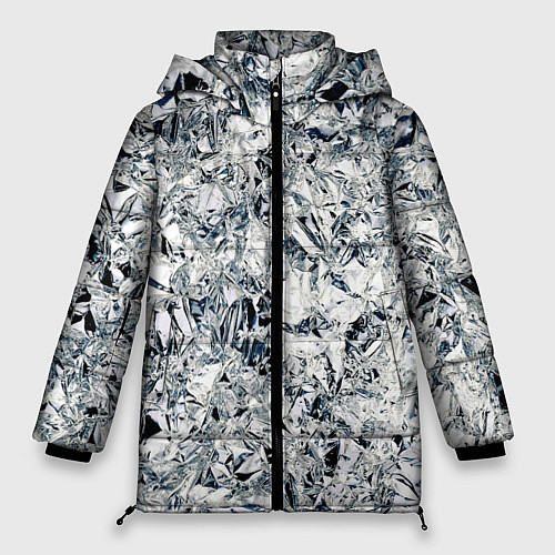 Женская зимняя куртка Сверкающие кристаллы серебра / 3D-Светло-серый – фото 1