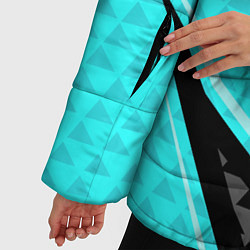 Куртка зимняя женская Черно-голубая абстракция, цвет: 3D-светло-серый — фото 2