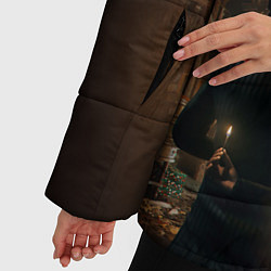 Куртка зимняя женская Уэнсдэй поджог, цвет: 3D-светло-серый — фото 2