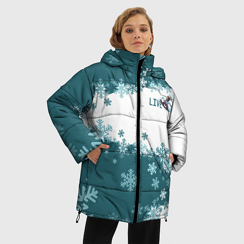 Женская зимняя куртка Сноуборд синева / 3D-Красный – фото 3