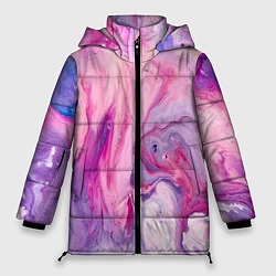 Куртка зимняя женская Разлитая смешанная краска, цвет: 3D-светло-серый