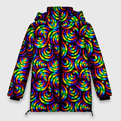 Куртка зимняя женская Радостная окружность, цвет: 3D-черный