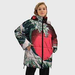 Куртка зимняя женская Японская волна в красном цвете, цвет: 3D-светло-серый — фото 2
