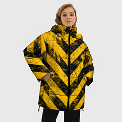 Куртка зимняя женская WARNING - желто-черные полосы, цвет: 3D-черный — фото 2