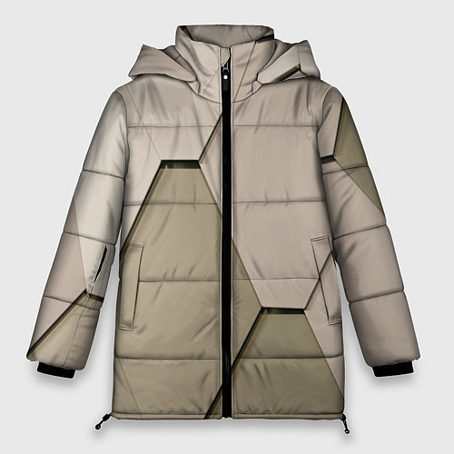 Женская зимняя куртка Зеленая плитка / 3D-Светло-серый – фото 1