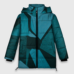 Куртка зимняя женская Синие камни, цвет: 3D-черный
