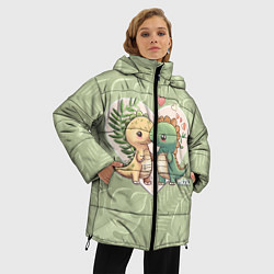 Куртка зимняя женская Мистер Влюбленный динозавр, цвет: 3D-светло-серый — фото 2