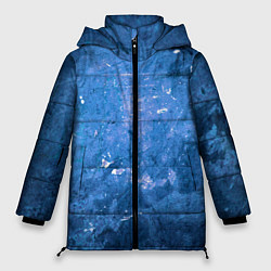 Куртка зимняя женская Тёмно-синяя абстрактная стена льда, цвет: 3D-черный