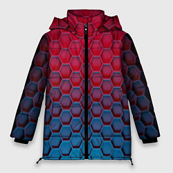 Куртка зимняя женская Битва градиентов брони, цвет: 3D-красный