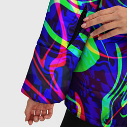 Куртка зимняя женская Неон: яркие линии, цвет: 3D-черный — фото 2