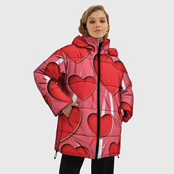 Куртка зимняя женская Святой Валентин для твоих любимых, цвет: 3D-красный — фото 2