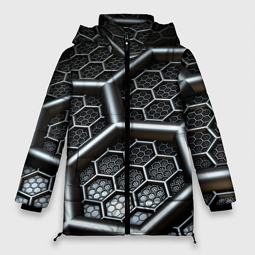 Женская зимняя куртка Geometry abstraction / 3D-Светло-серый – фото 1