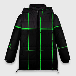 Куртка зимняя женская Абстрактные лучи лазерные, цвет: 3D-светло-серый